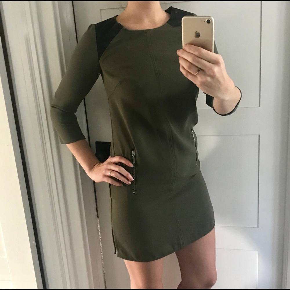 H&M Olive Green Long Sleeve Dress